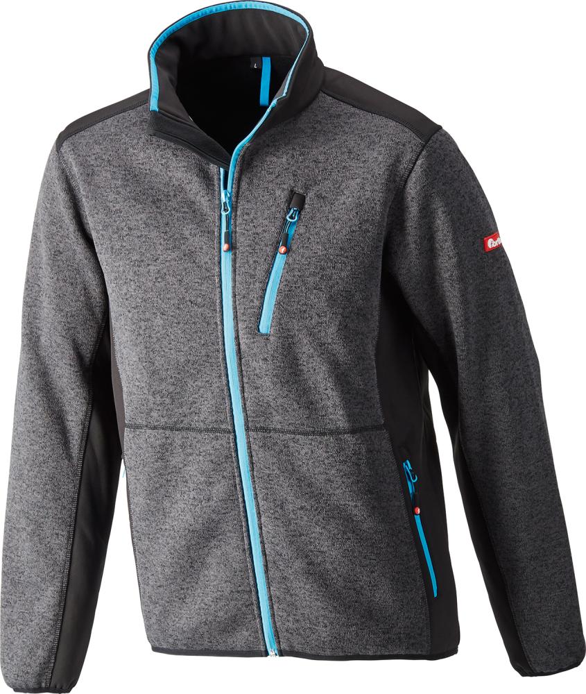 Strickjacke,Softshell,Gr.2XL,d-grau-türkis,FORTIS