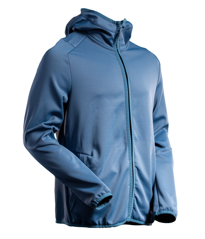 Fleecepullover, Kapuze, Reißverschluss Microfleecejacke Größe 2XL, steinblau