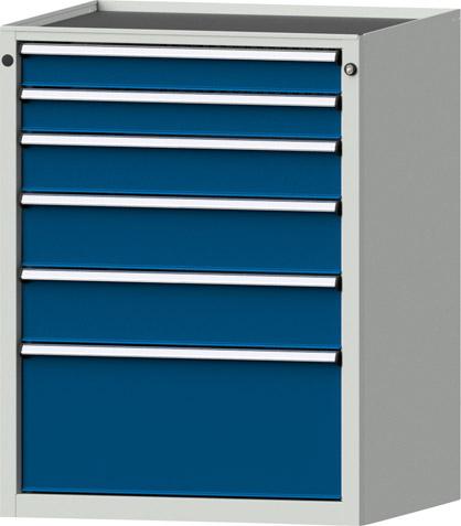 Schubladenschrank 3004 600x600mm, 6 SL,7035/5010