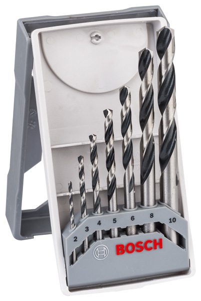 HSS-Spiralbohrer-Set, PointTeQ, 7-tlg., Mini-X-Line, 2–8 mm