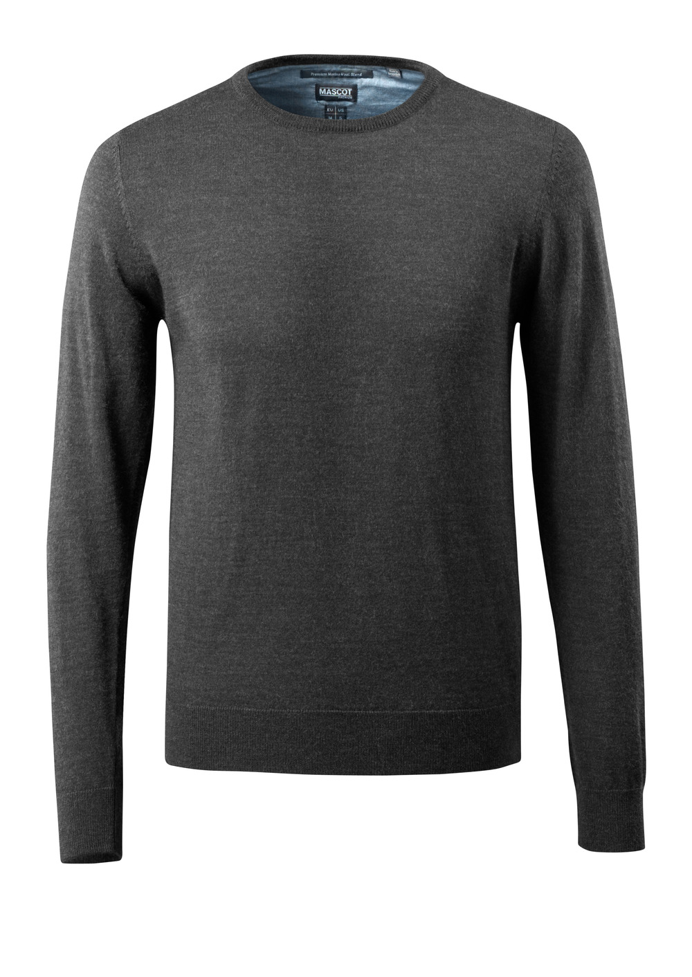 Strickpullover runder Halsausschnitt Strickpullover Größe 2XL, dunkelanthtazit/hellgrau-meliert