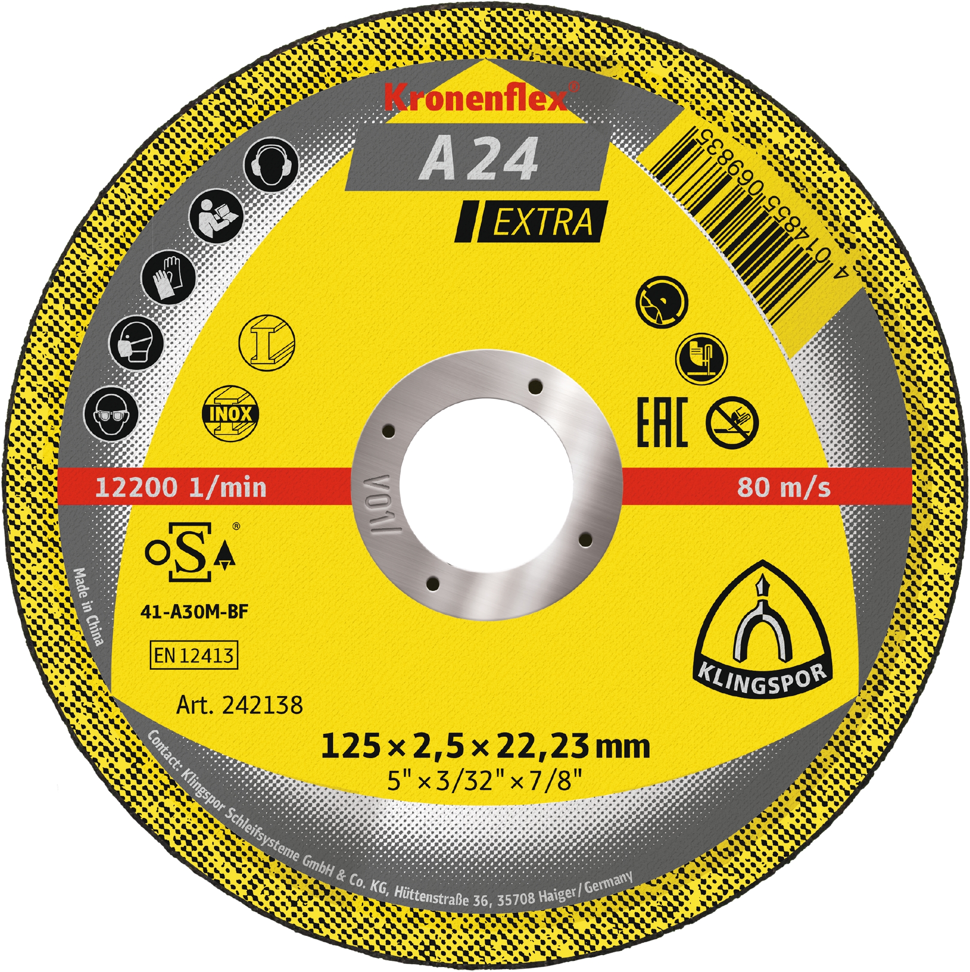 A 24 EX Trennscheiben, 125 x 2,5 x 22,23 mm gerade