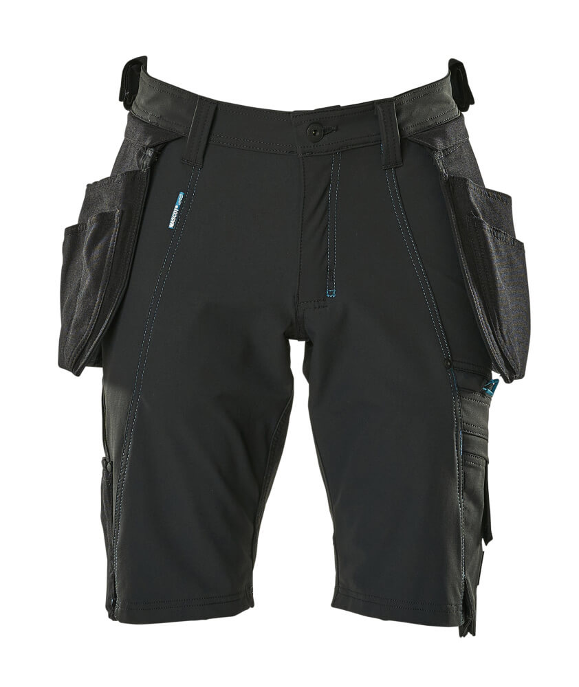 Shorts,abnehmbaren Hängetaschen,Stretch Handwerkershorts Größe C42, schwarz