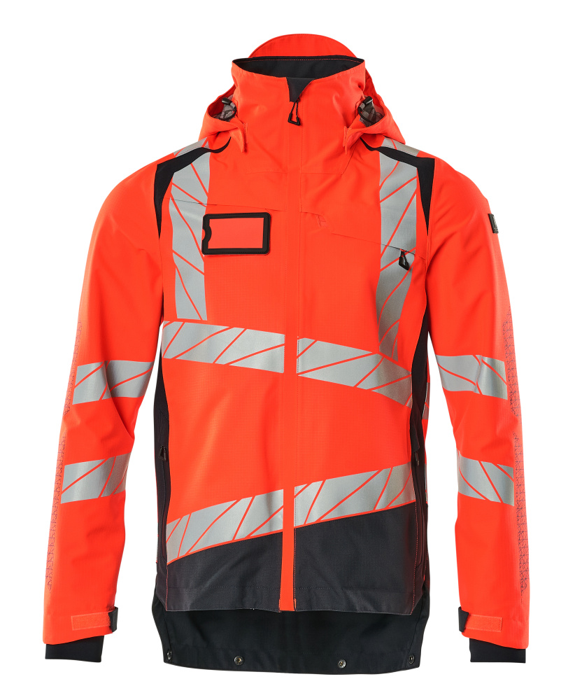 Hard Shell Jacke mit leichtem Futter Jacke Größe 2XL, Hi-vis rot/schwarzblau