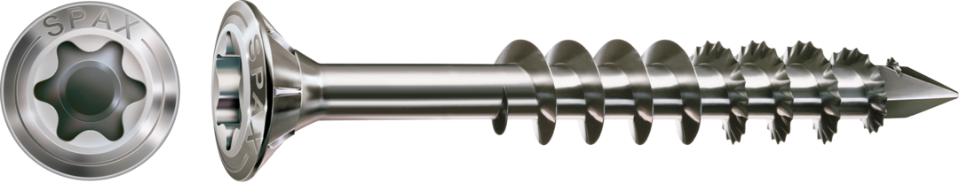 ABC Spax T-STAR plus Schraube A2 Linsensenkkopf, I-Stern 4,5 x 40/25 mit CUT-Spitze, Teilgewinde, Kopf-⌀ = 8,