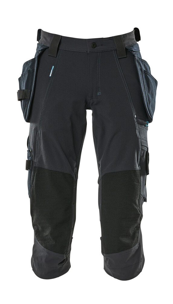 Dreiviertel-Hose, Hängetaschen, Stretch Dreiviertel-Hose Größe C42, schwarzblau