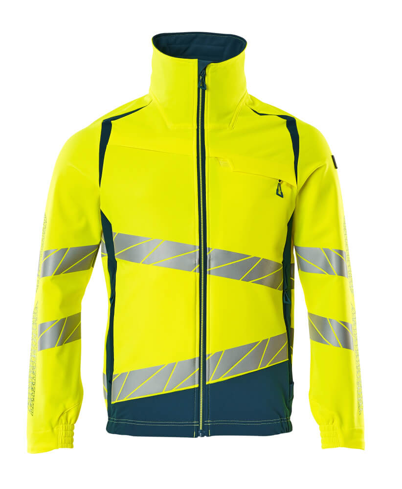 Jacke, ULTIMATE STRETCH Arbeitsjacke Größe 2XL, hi-vis gelb/dunkelpetroleum