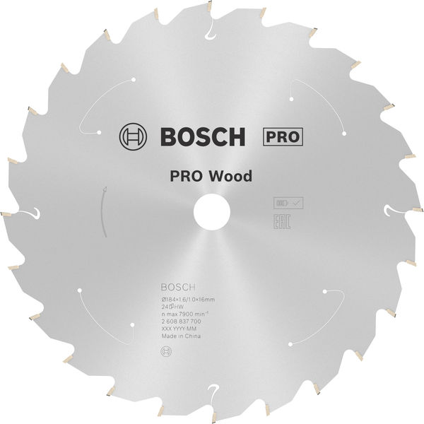 PRO Wood cordless Kreissägeblatt, 184 x 1,6 x 16 mm, T24