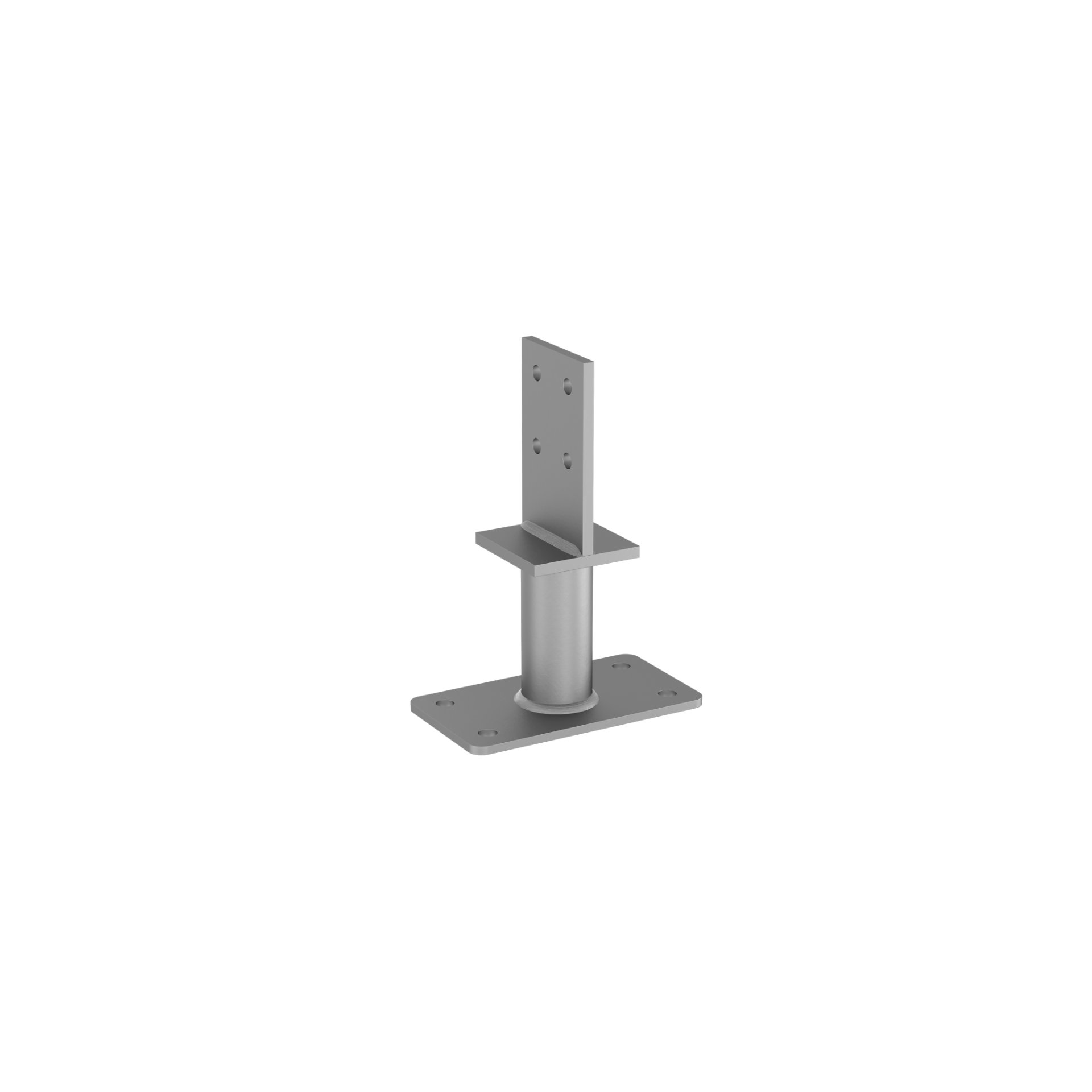 GH-Stützenfuß Typ T01 auf Beton 80x130 Dolle 48,3x120 mm