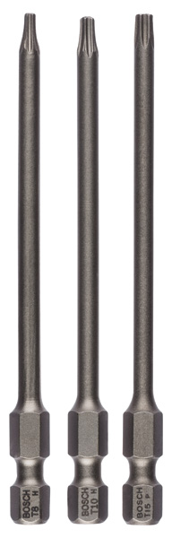 Schrauberbit-Set Extra-Hart, 3-teilig, T8, T10, T15, 89 mm
