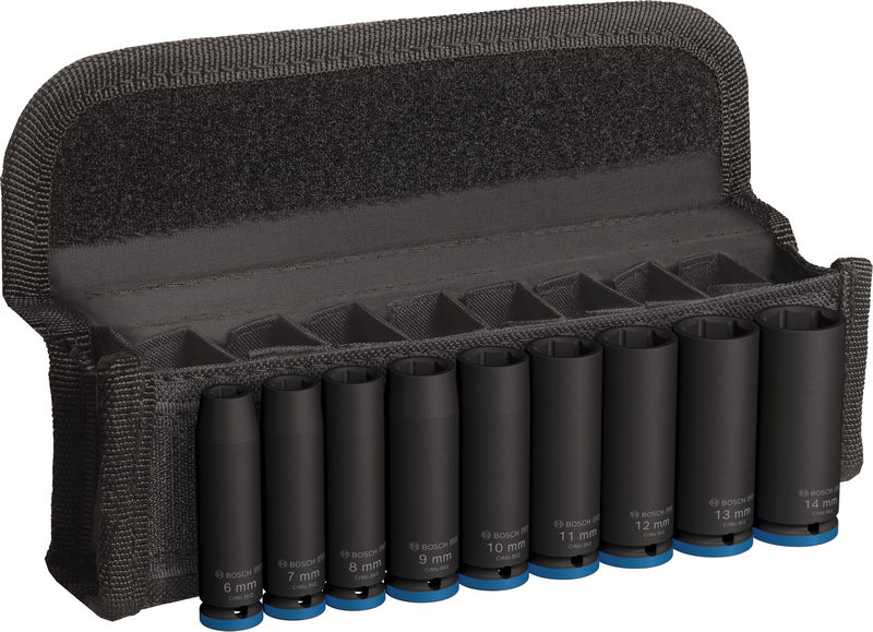 PRO Impact Steckschlüsselsatz Set, 1/4", tief, 9‑tlg.