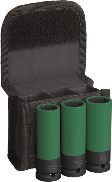 PRO Impact Steckschlüssel-Set mit PET-Abdeckungen, 1/2", extra tief, 3-tlg