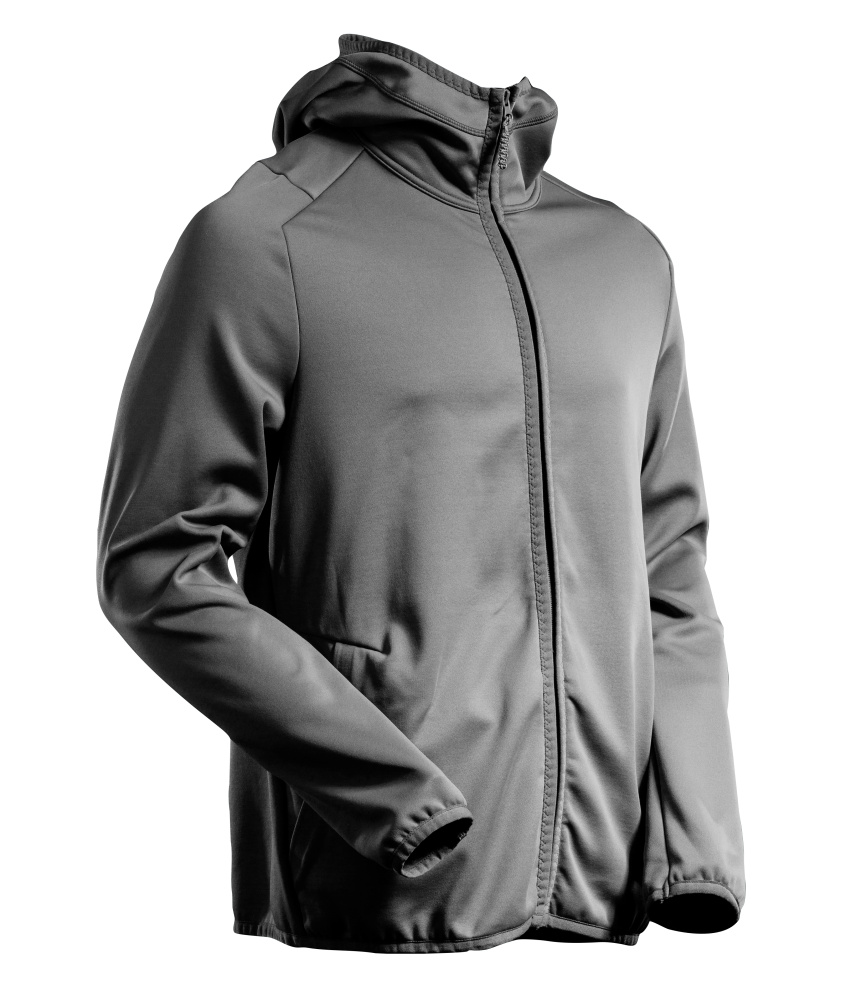 Fleecepullover, Kapuze, Reißverschluss Microfleecejacke Größe 2XL, Anthrazitgrau