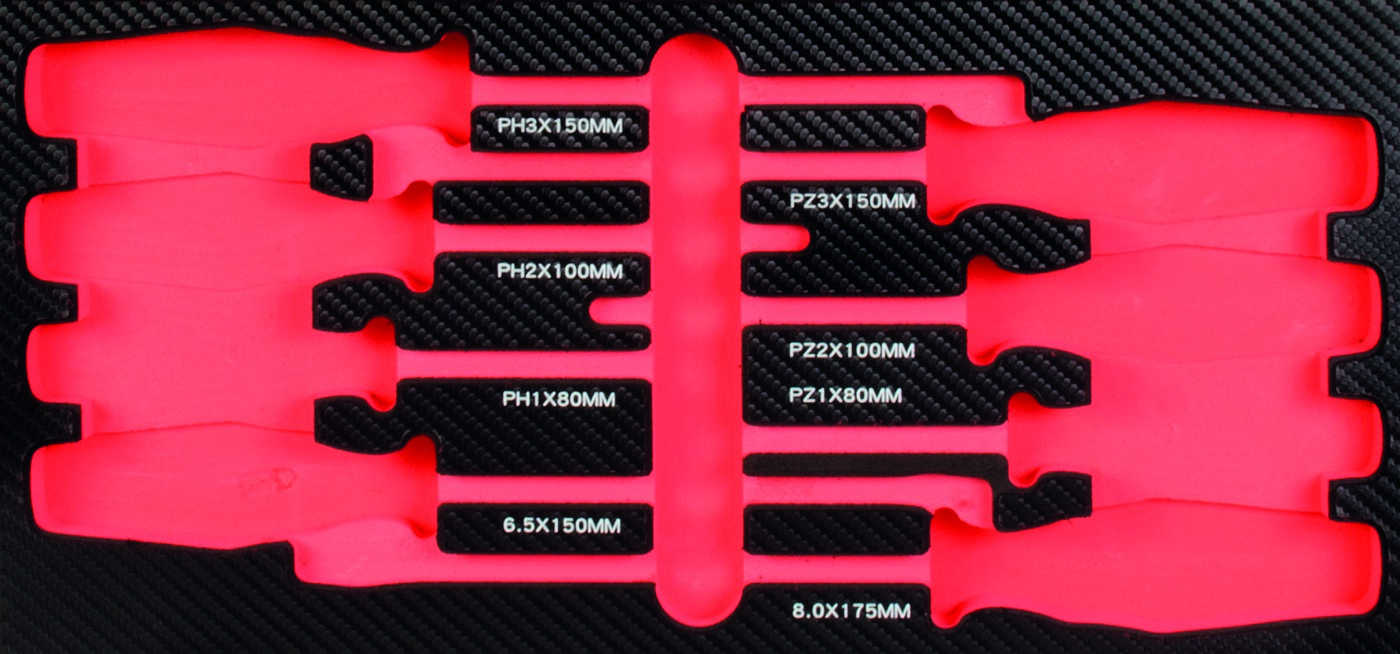 Einlage leer für 8 Schraubendreher PH + PZ + SL