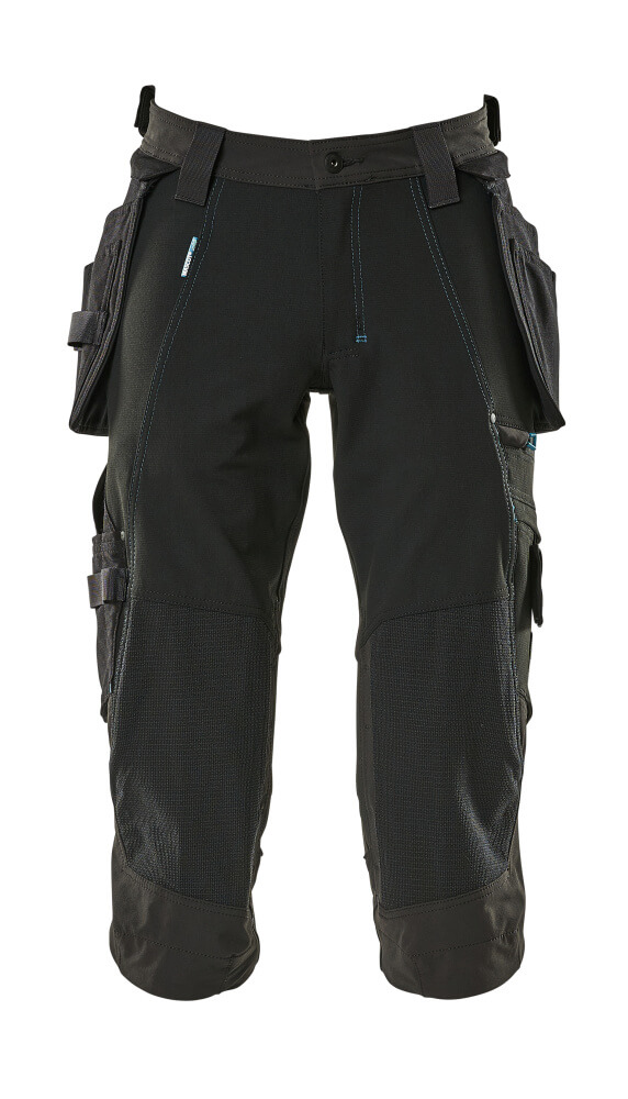 Dreiviertel-Hose, Hängetaschen, Stretch Dreiviertel-Hose Größe C42, schwarz