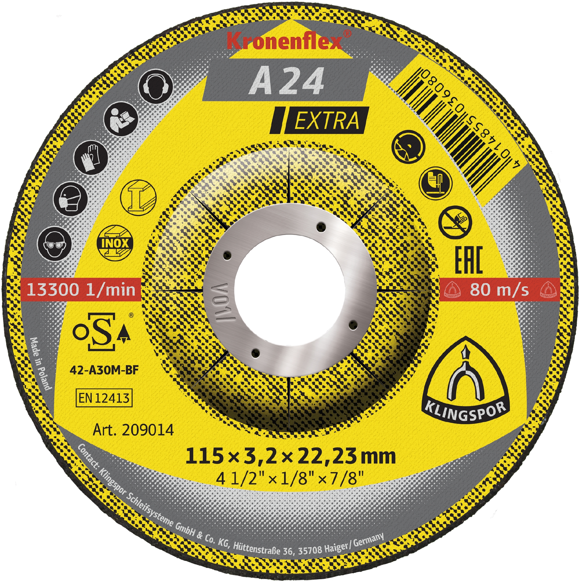 A 24 EX Trennscheiben, 115 x 3,2 x 22,23 mm gekröpft