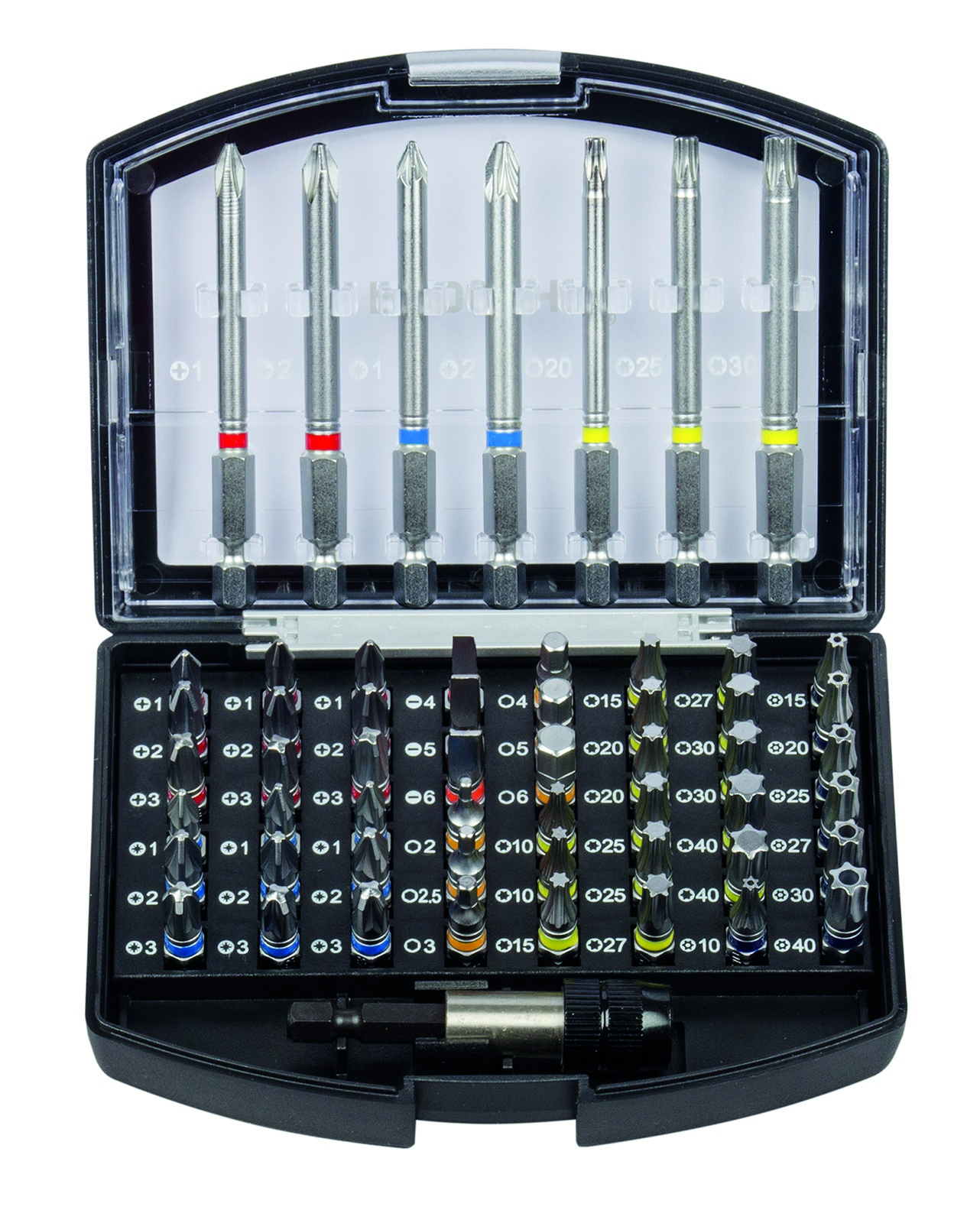 1/4" Bit Box mit markierten Bits 56tlg