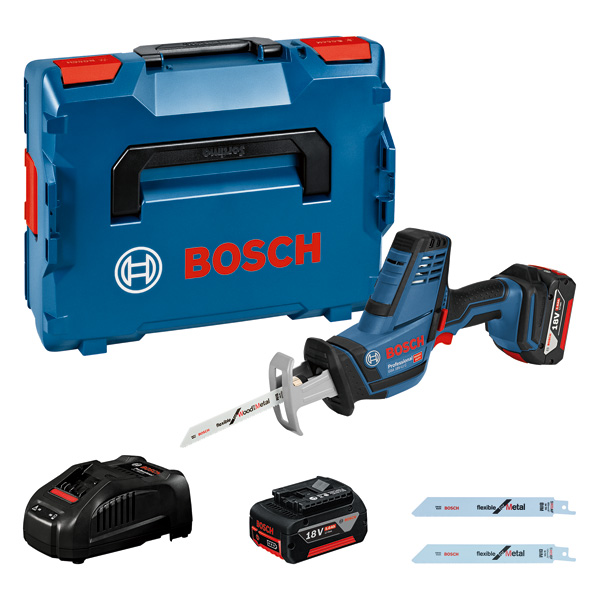 Akku-Säbelsäge GSA 18V-LI C, 2 x Akku GBA 18V 5.0Ah in L-BOXX