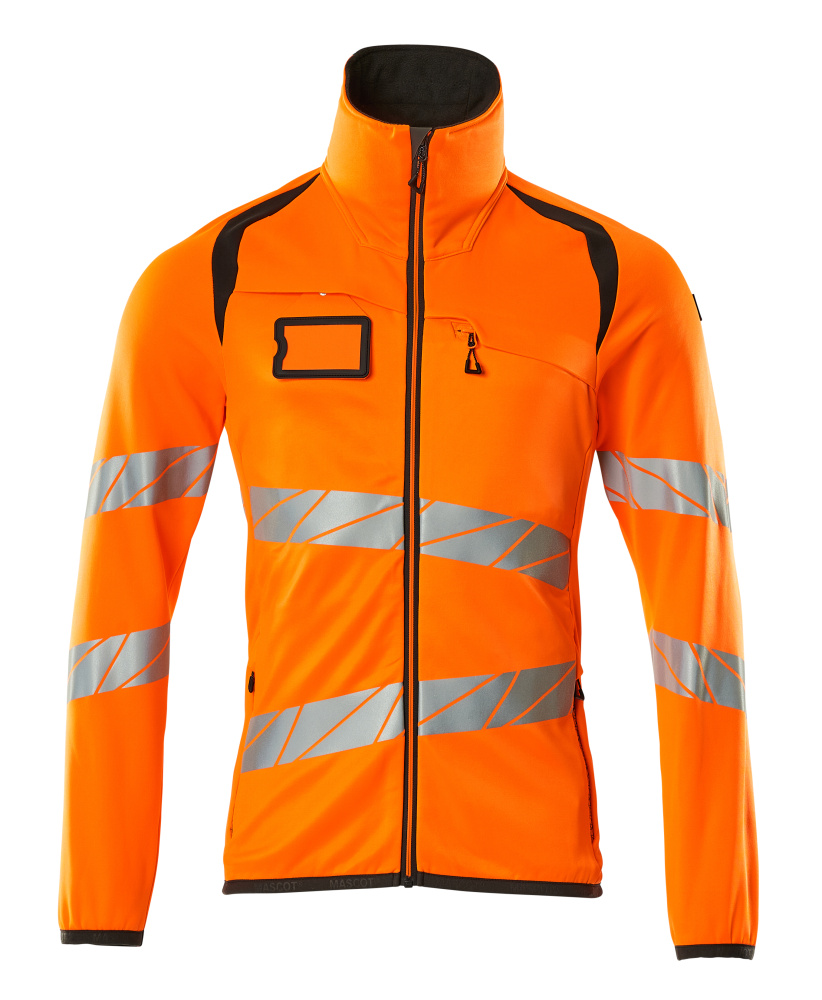 Fleecepullover mit Reißverschluss Microfleecejacke Größe 2XL, hi-vis orange/dunkelanthrazit