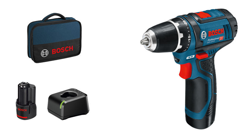Akku-Bohrschrauber GSR 12V-15, 2 x Akku GBA 12V 2.0Ah