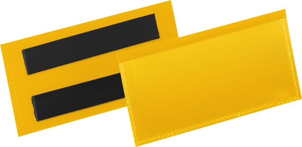 Etikettentasche B100xH38 mm gelb, magnetisch VE 50 Stück
