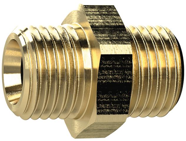Doppelnippel, Messing AG G1/2" x G1/2", SW 24mm RIEGLER