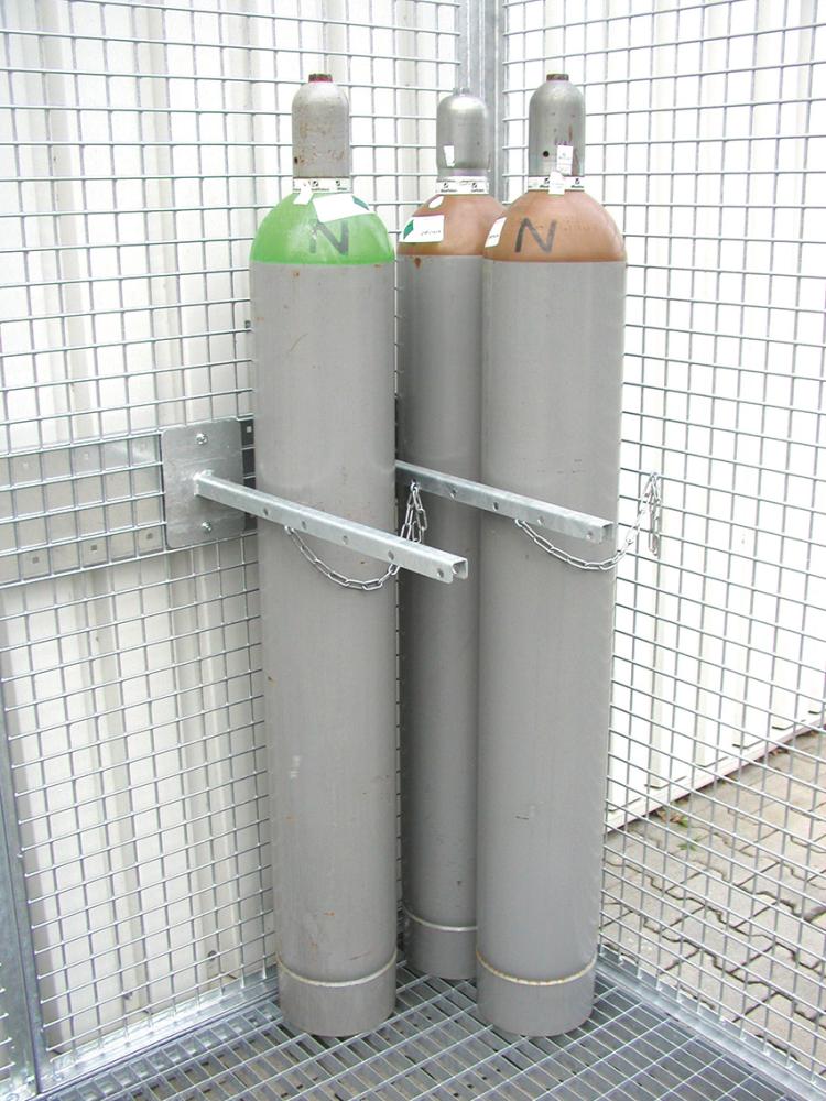 Flaschenhalter mit Kettensicherung, feuerverzinkt