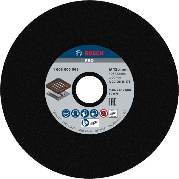 PRO Metal Schleifscheibe, 125 x 26 x 20 mm, G20