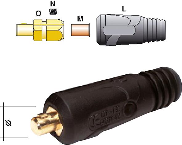 Schweißkabelstecker 200 A(10-25 qmm), Z 14 mm