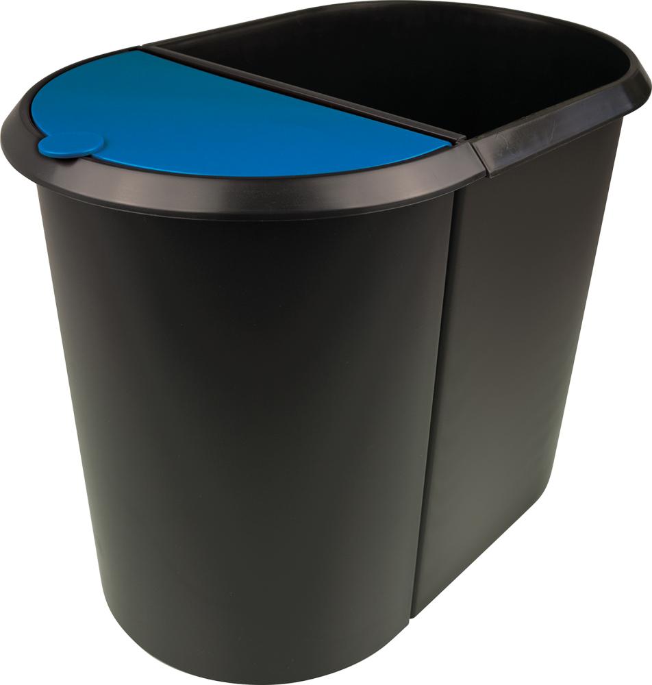 Papierkorb Duo-System schwarz/blau helit