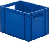 Transport-Stapelkasten B400xT300xH270 mm blau, geschlossen mit Griffloch LA-KA-PE