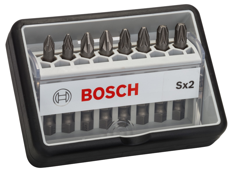 8-tlg. Schrauberbit-Set, Robust Line, Sx PZ, Extra Hard-Ausführung