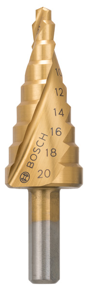 Stufenbohrer HSS-TiN, 4 - 20 mm, 8 mm, 75 mm, 9 Stufen