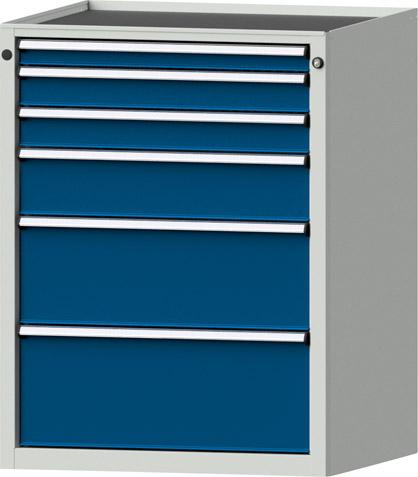 Schubladenschrank 3005 600x600mm, 6 SL,7035/5010