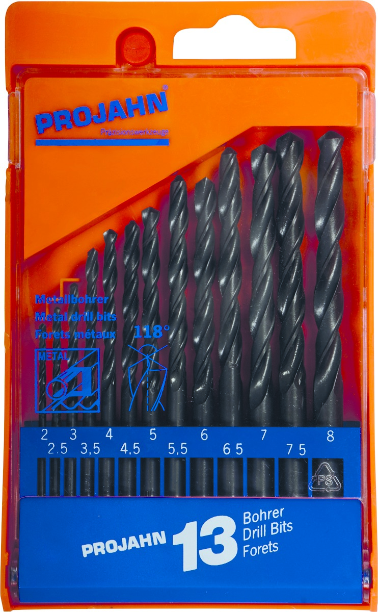 Kunststoffkassette HSS 13tlg 2-8/0,5 mm