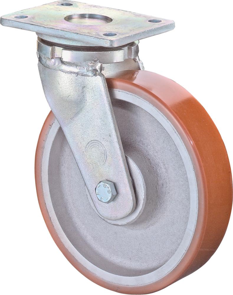 Lenkrolle 100mm RR100.B15Platte,Polyure Guss,KL RR100.C10.100 BS ROLLEN