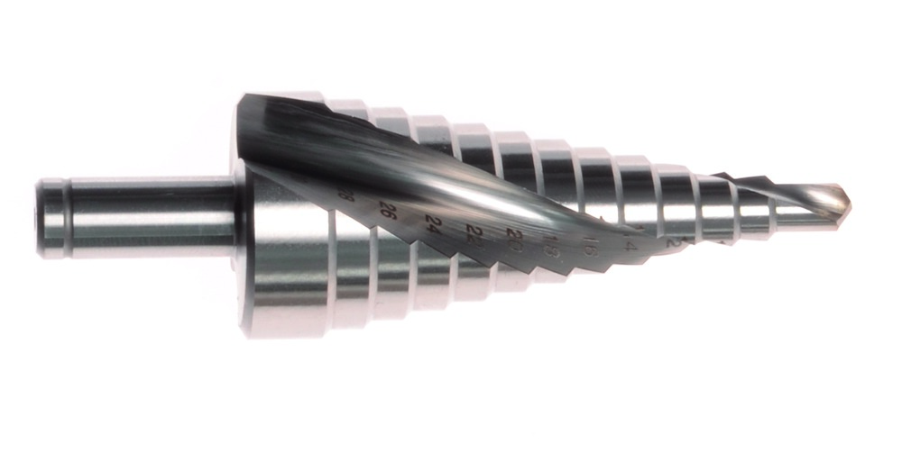 Stufenbohrer mit Spiralnut HSS-Co Gr.1 4-12 mm