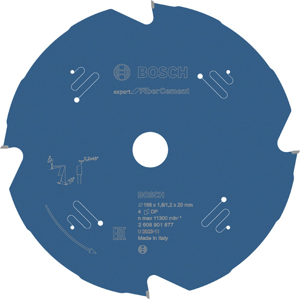Expert for Fiber Cement 168 x 20 x 1,8/1,2 mm, T4